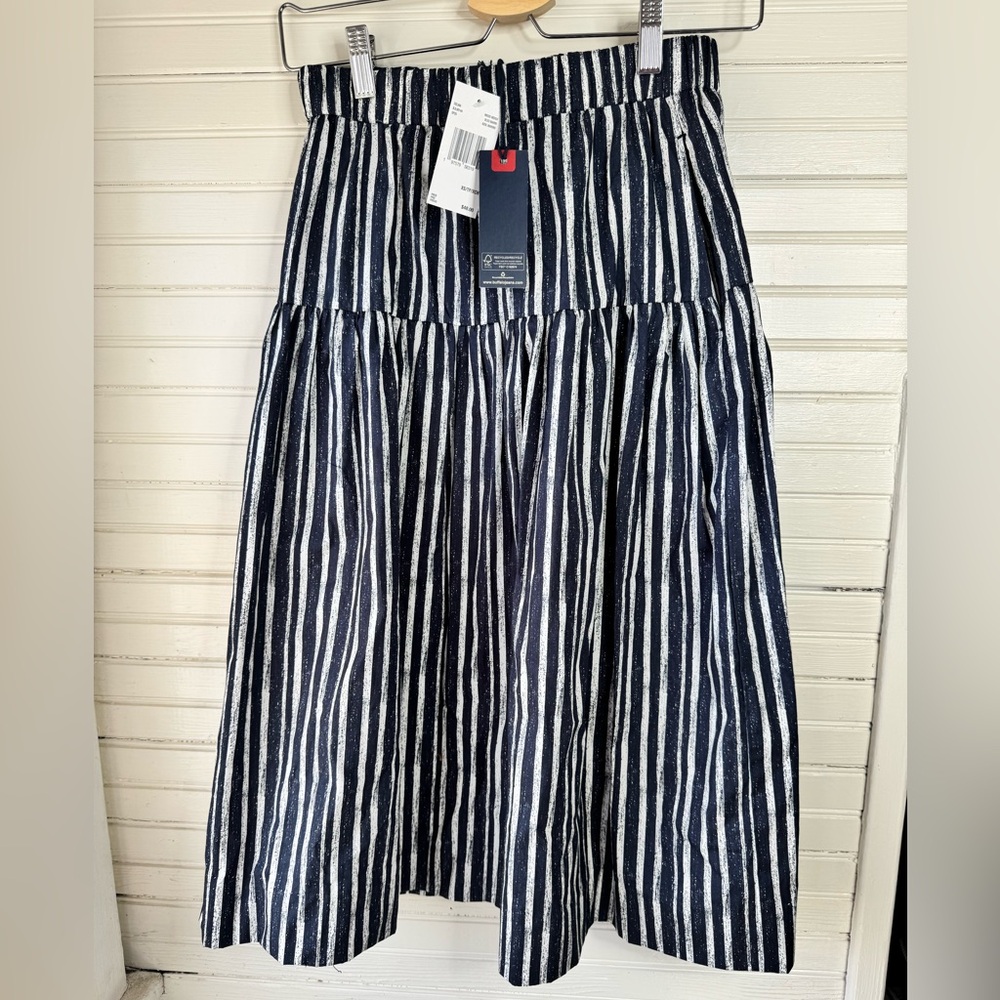 Buffalo Jeans Navy and White Striped Celina Maxi Skirt